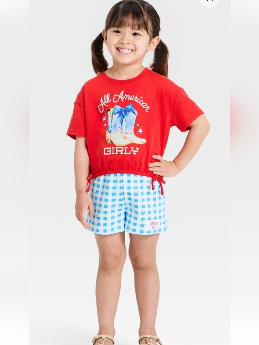 L.O.L. Vintage Girls' "All American Girly" T-shirt & Shorts Set - 5T